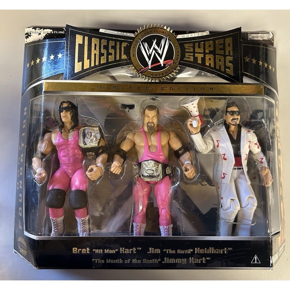 WWE Classic Superstars Other - WWE Classic Superstar Brett Hart - Jim Neidhart- Jimmy Hart 3 Pack